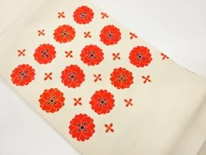 塩瀬金彩花々模様名古屋帯